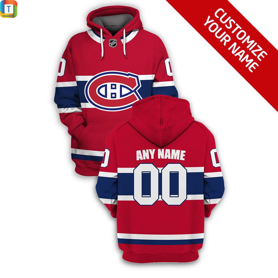 Personalized Montreal Canadiens Nhl All Over Print 3D Zip Up Hoodie With Custom Name And Number