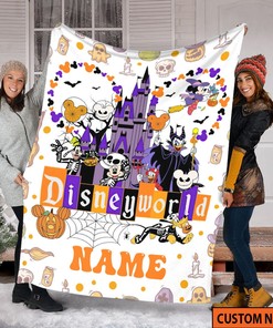 Personalized Name Mickey and Friends Blanket - Halloween Cosplay Villains Gift