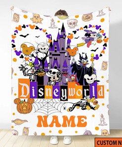 Personalized Name Mickey and Friends Blanket - Halloween Cosplay Villains Gift