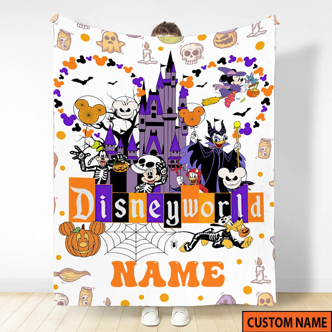 Personalized Name Mickey and Friends Blanket - Halloween Cosplay Villains Gift