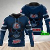 Personalized Nrl Skull Design Custom All Over Print 3D Hoodie For Sydney Roosters Fans