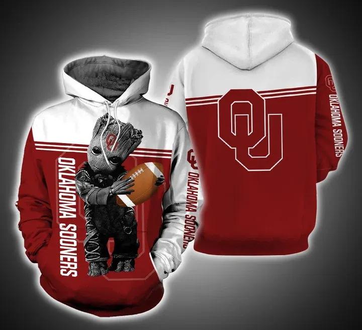 Personalized Oklahoma Sooners All Over Print 3D Hoodie, Customizable Gift