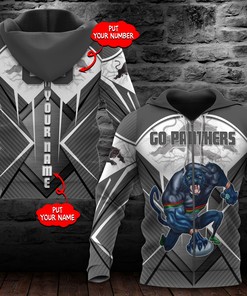Personalized Penrith Panthers Nrl All Over Print 3D Hoodie With Mascot, Custom Name And Number