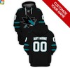 Personalized San Jose Sharks Nhl All Over Print 3D Zip Up Hoodie With Custom Name And Number