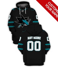 Personalized San Jose Sharks Nhl All Over Print 3D Zip Up Hoodie With Custom Name And Number