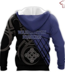 Personalized Washington Huskies Celtic Knot 3D All Over Print Hoodie - Make It Yours