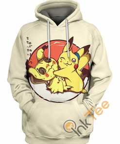 Pikachu And Mimikyu 3D Hoodie With Custom Graphic Print 