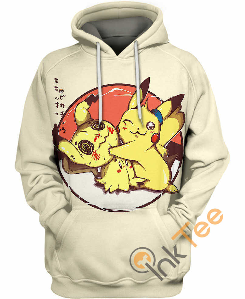 Pikachu And Mimikyu 3D Hoodie With Custom Graphic Print