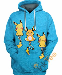 Pikachu And Raichu Hoodie With All Over Print 3D