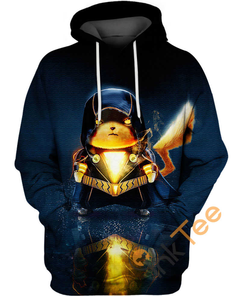 Pikachu Black Adam 3D Hoodie With Custom Name All Over Print