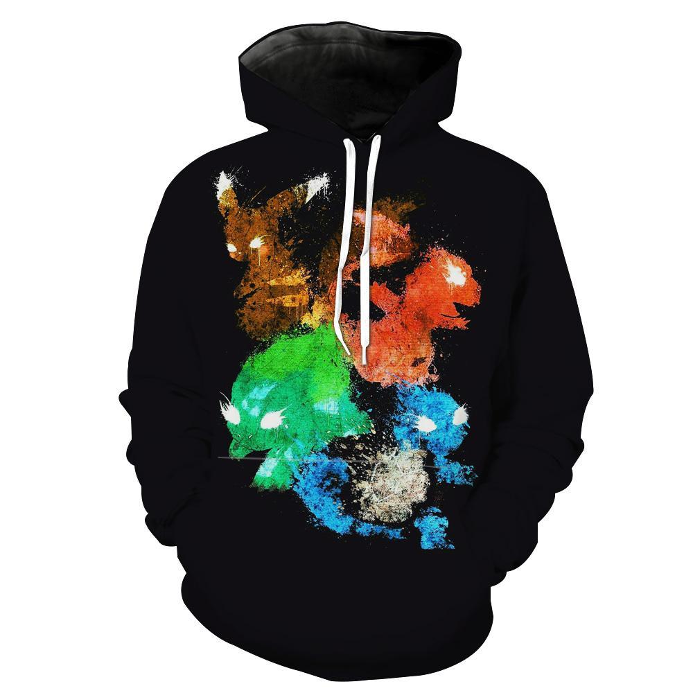 Pikachu Charmander Starter Pokemon Hoodie - 3D All Over Print Custom