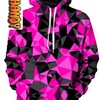 Pink And Black Geo Unisex 3D Hoodie With Graphic Print 