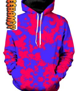 Pink And Violet Paint Splatter Unisex 3D Hoodie With All Over Print Design 