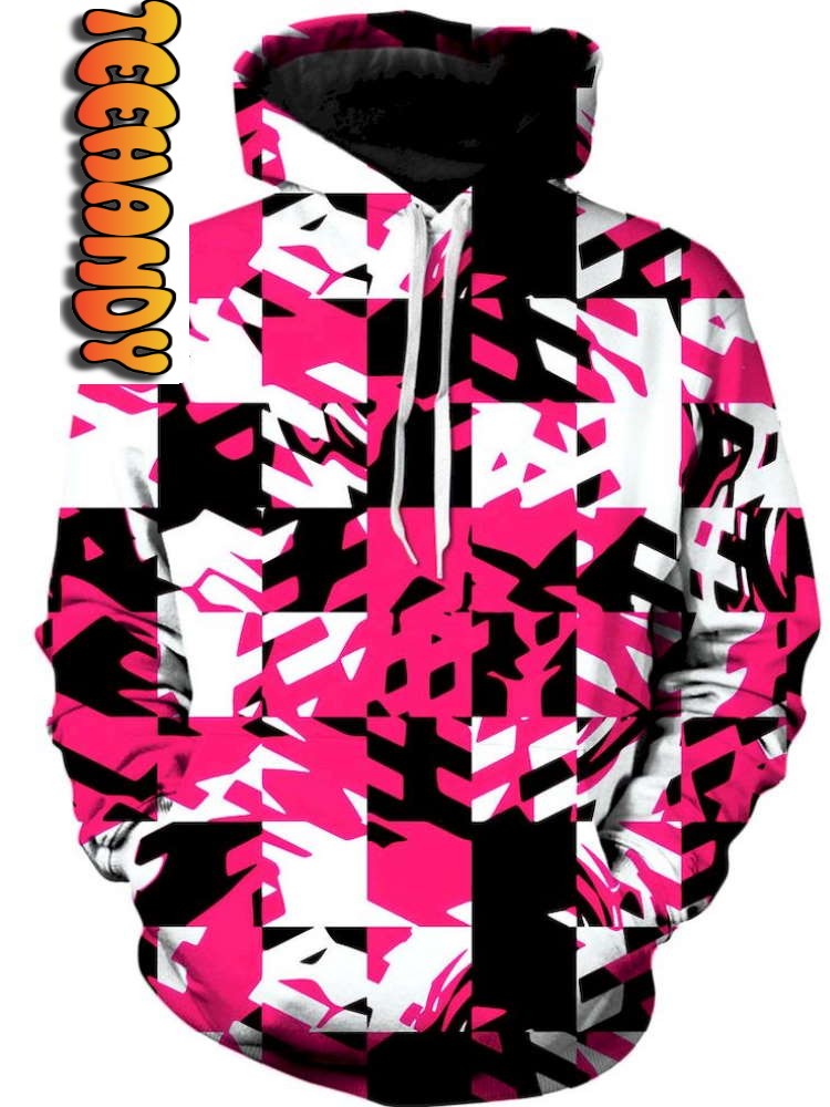 Pink Digital Unisex 3D Hoodie With Custom Design