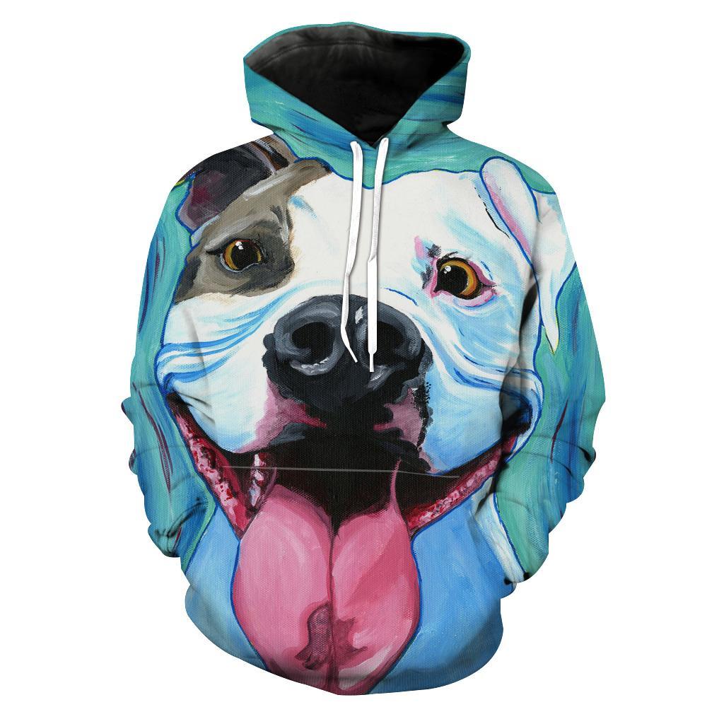 Pit Bull Dog 3D Printed Hoodie With All Over Print Design