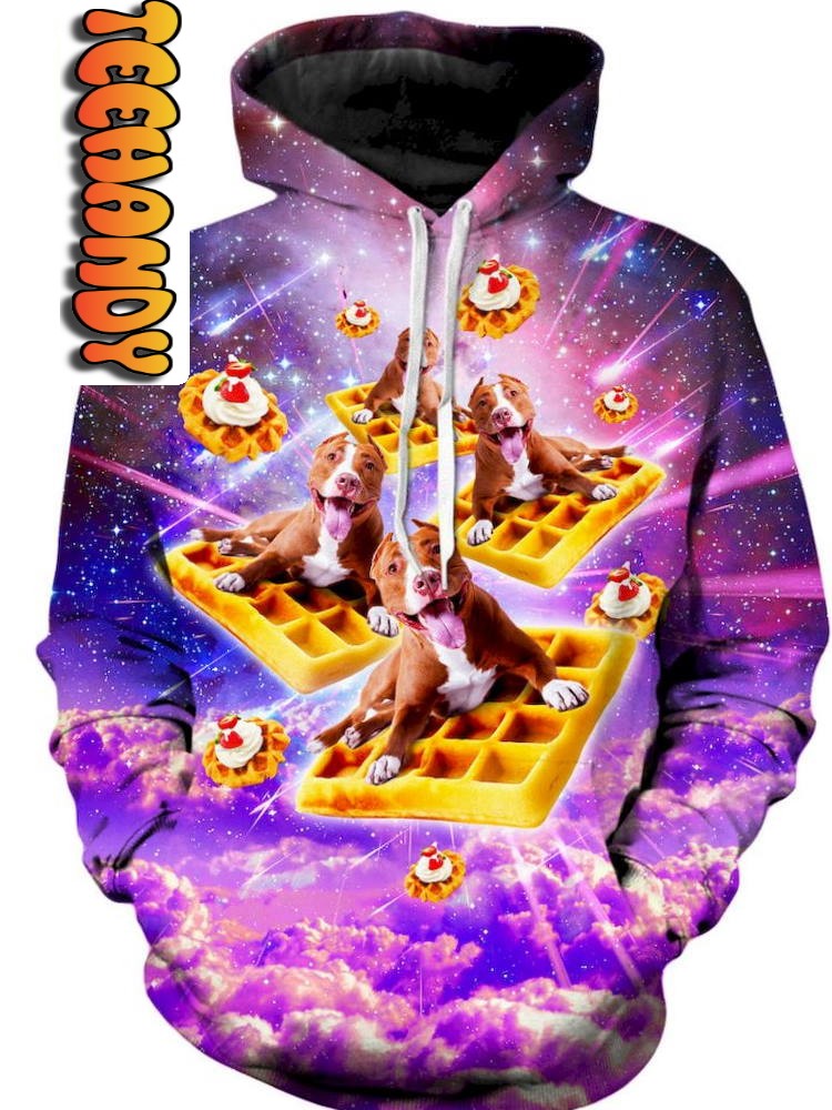 Pitbull Waffle 3D All Over Print Hoodie For Men