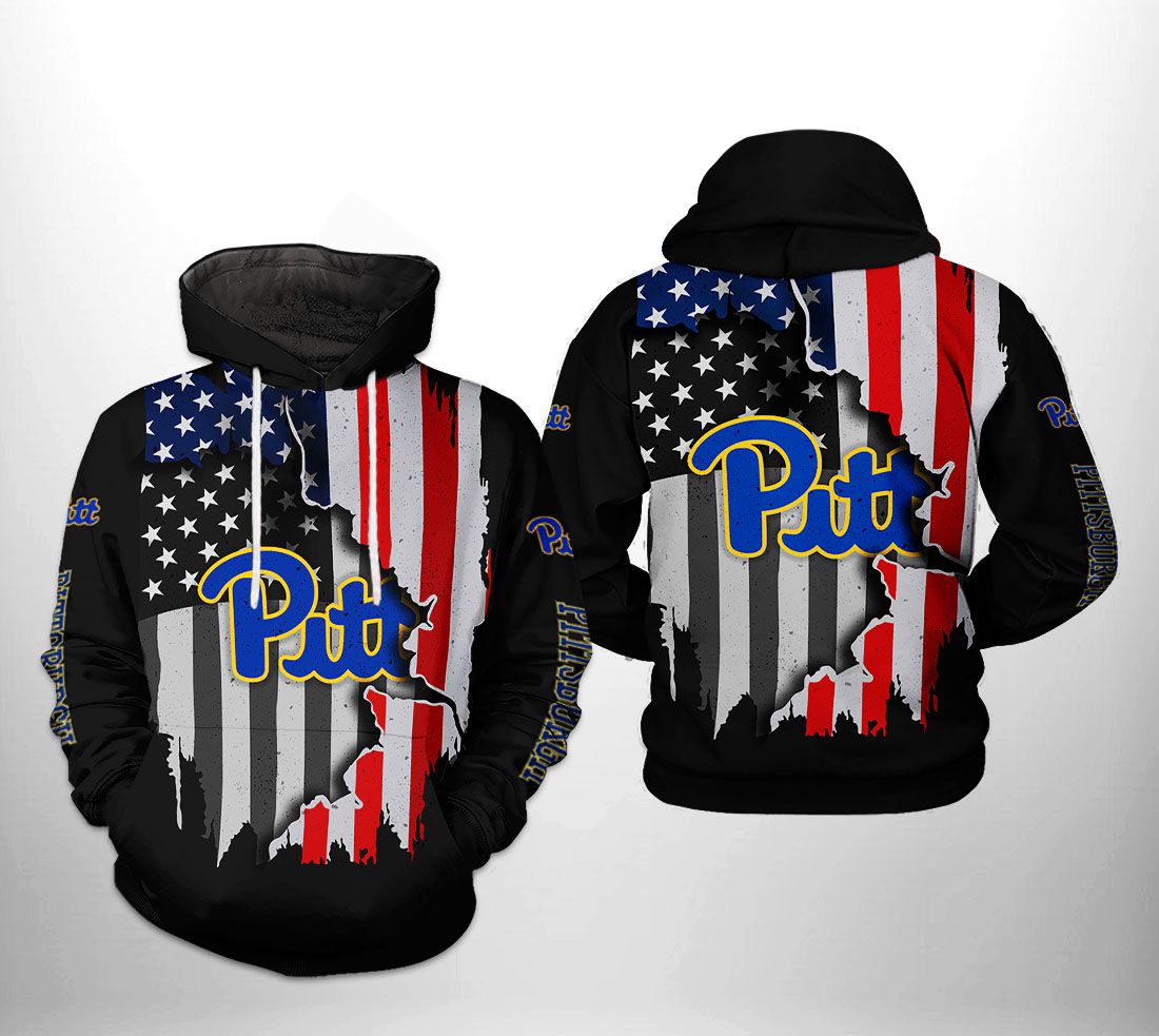 Pitt Panthers Us Flag 3D All Over Print Hoodie, Zip-Up Hoodie - Best Quality