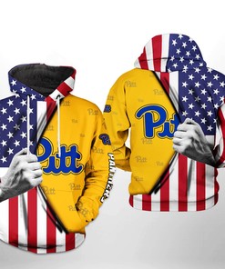 Pitt Panthers Us Flag All Over Print 3D Printed Hoodie/Zipper Hoodie - Ncaa Fans