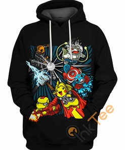 Pokemon Avengers 3D Hoodie With All Over Print Design
