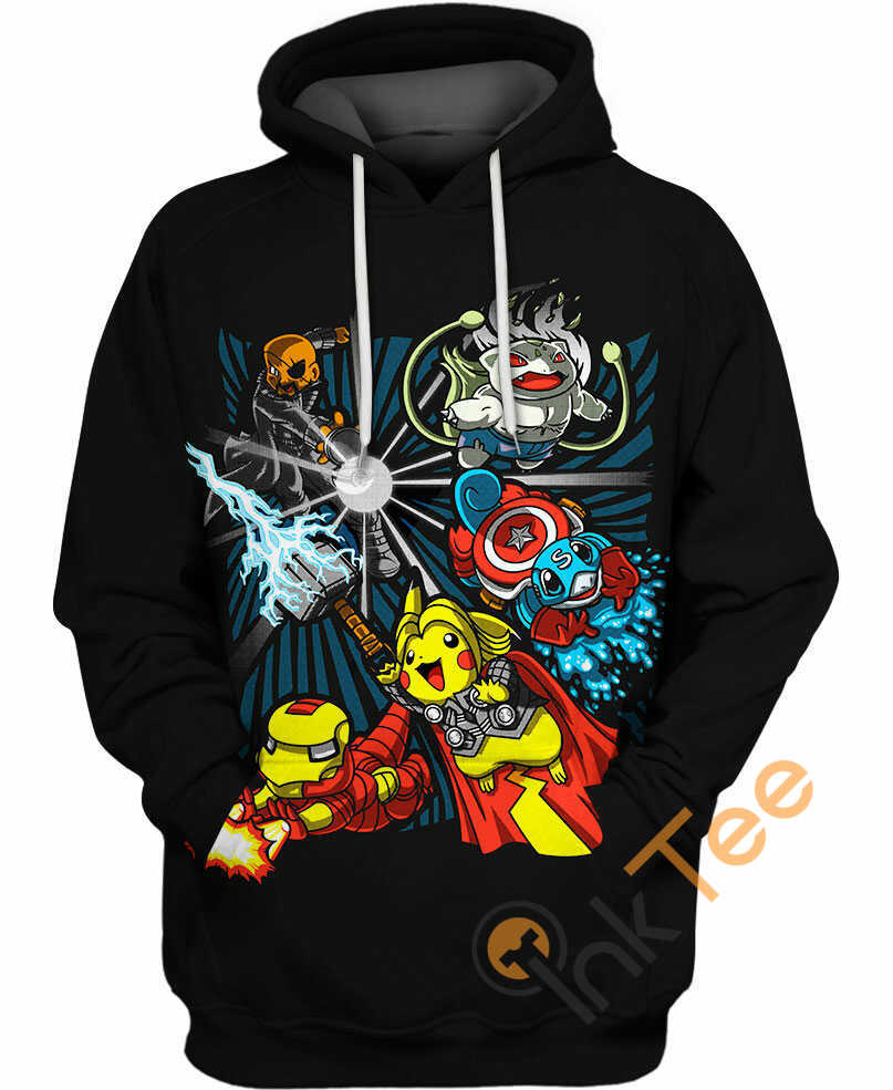 Pokemon Avengers 3D Hoodie With All Over Print Design