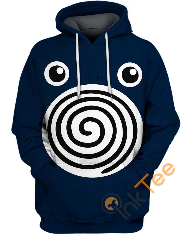 Poliwhirl 3D Hoodie With All Over Graphic Print