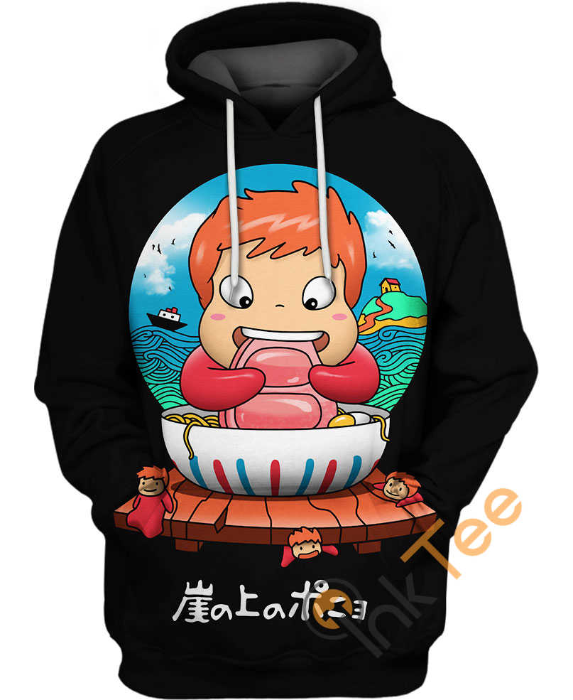 Ponyo Kids 3D Hoodie With Custom Graphic Print
