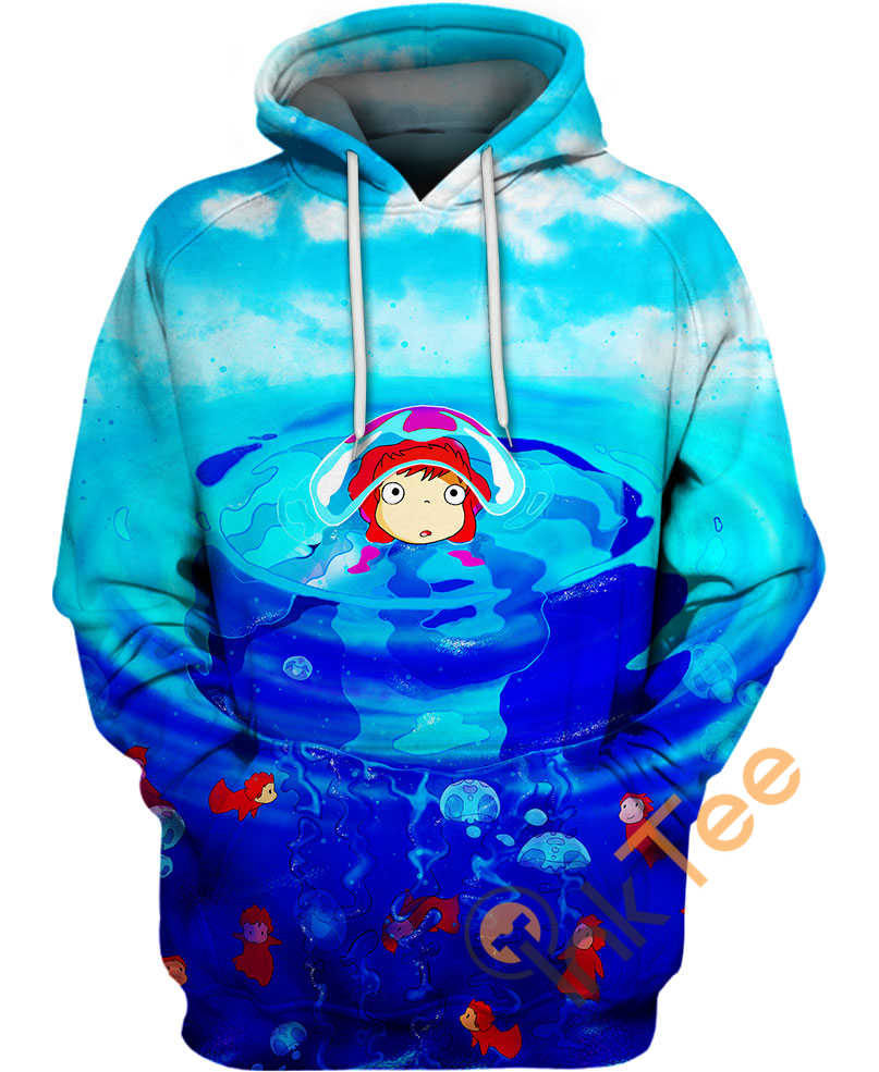 Ponyo On The Sea 3D Hoodie With All Over Print Design