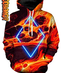 Portal Home Orange Unisex 3D Hoodie With All Over Print Graphic 