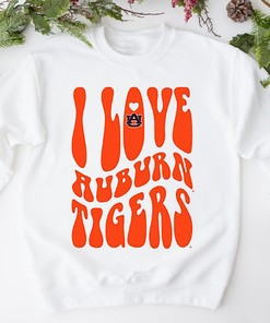 Preppy Auburn Messy T-Shirt - Tigers NCAA Sweatshirt Hoodie Fan Gift