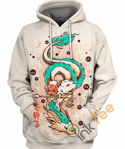 Princess Mononoke And Her Dragon Haku All Over Print Hoodie