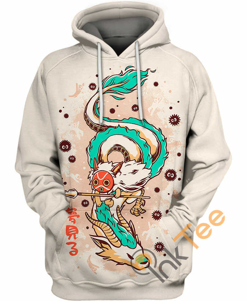 Princess Mononoke And Her Dragon Haku All Over Print Hoodie
