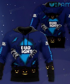 Pumpkin Scary Night Bud Light 3D Hoodie - Men'S 3D Hoodies
