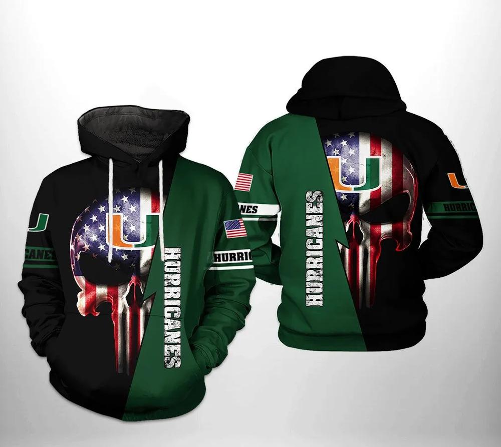 Punisher Skull With Flag Hoodie - 3D All Over Print Zip-Up For Ncaa Fans