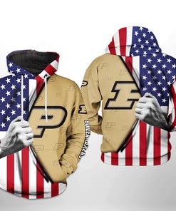 Purdue Boilermakers Us Flag All Over Print 3D Hoodie/Zipper Hoodie - Ncaa Fans Gift