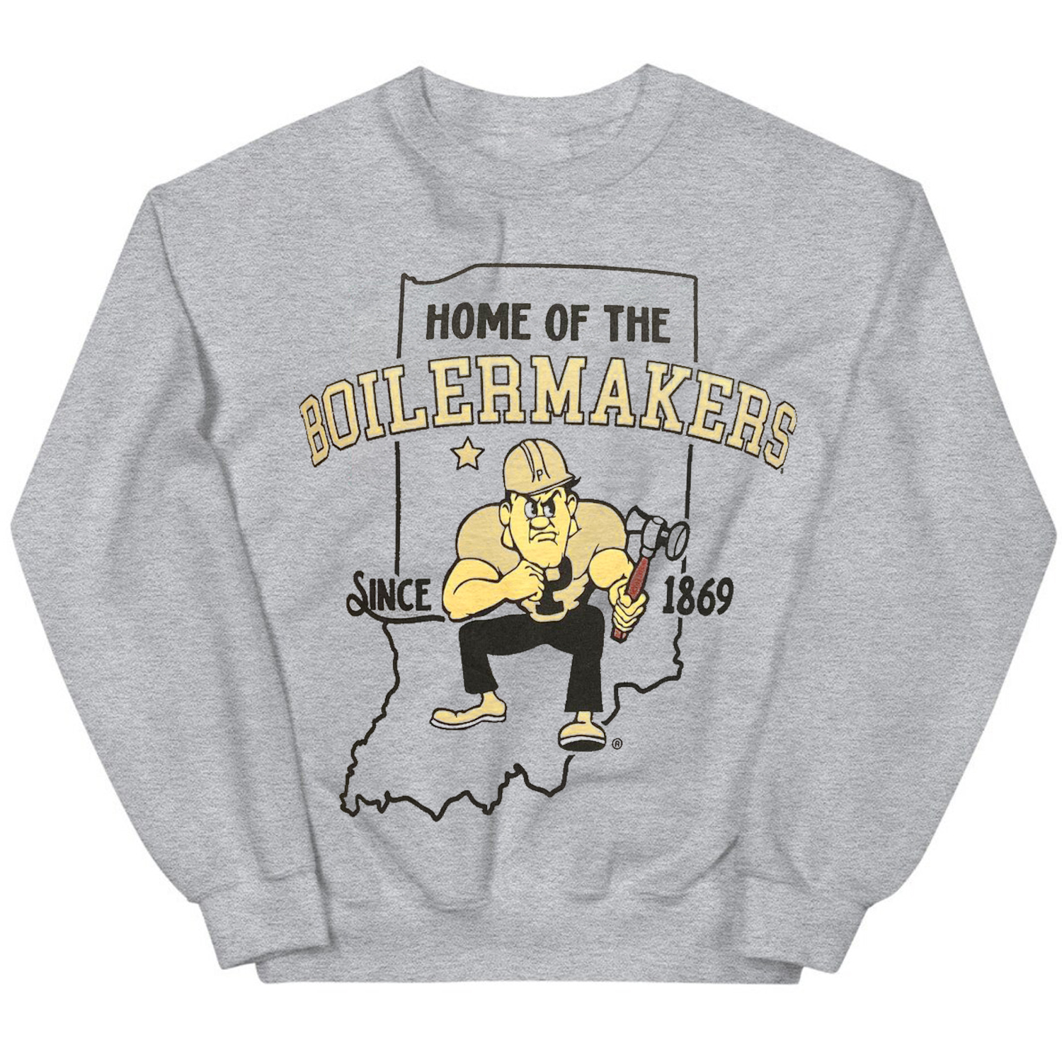 Purdue Pete State Outline T-Shirt - Boilermakers NCAA Sweatshirt Hoodie Fan Gift