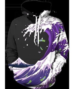 Purple Drank Koolaid Wave Funny All Over Print Hoodie 3D