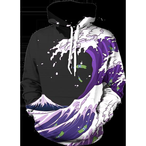 Purple Drank Koolaid Wave Funny All Over Print Hoodie 3D