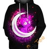 Purr-Fectly Stylish - The Black-Purple Cat 3D Hoodie