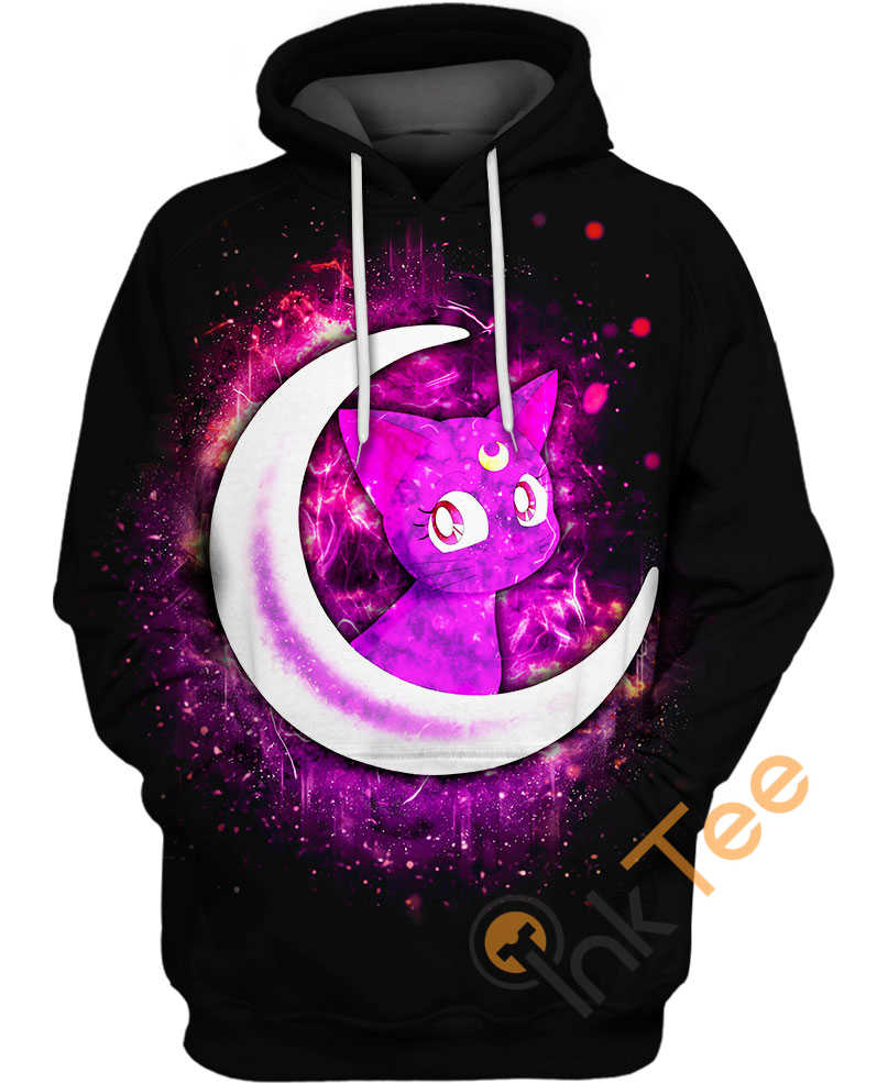 Purr-Fectly Stylish - The Black-Purple Cat 3D Hoodie