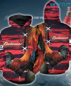 Red Chicken Stitches Budweiser 3D Hoodie - All Over Print Hoodies For Women