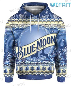 Reindeer Meets Beer With This Blue Moon Beer 3D Hoodie - Perfect Gift For Beer Lovers