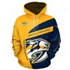 Represent Your Team In Style With Personalized Nhl Nashville Predators Men And Women 3D Hoodie And Zip Hoodie