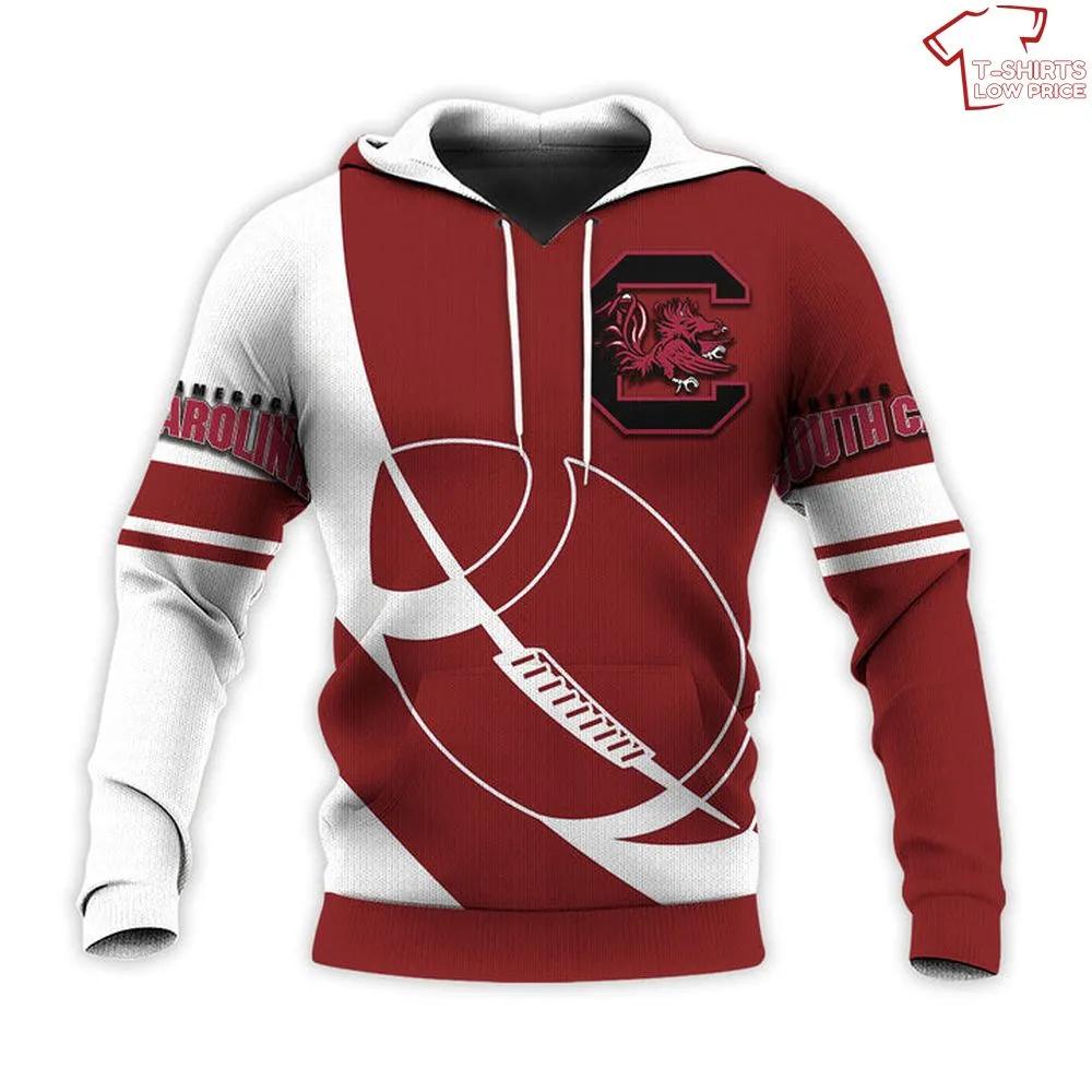 Represent Your Team With The South Carolina Gamecocks Red And White 3D All Over Print Hoodie