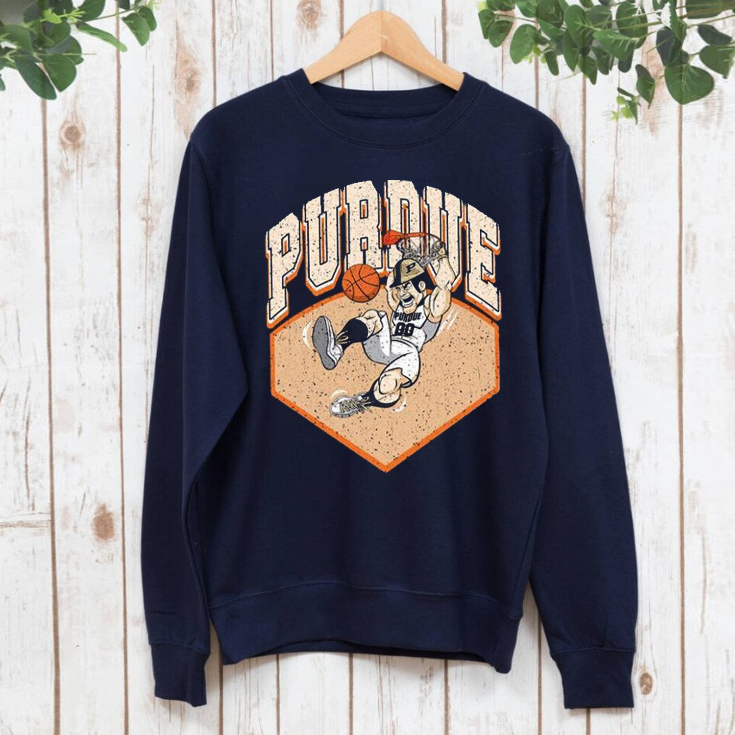 Retro Distressed Purdue Basketball Sweatshirt - Great for Fans