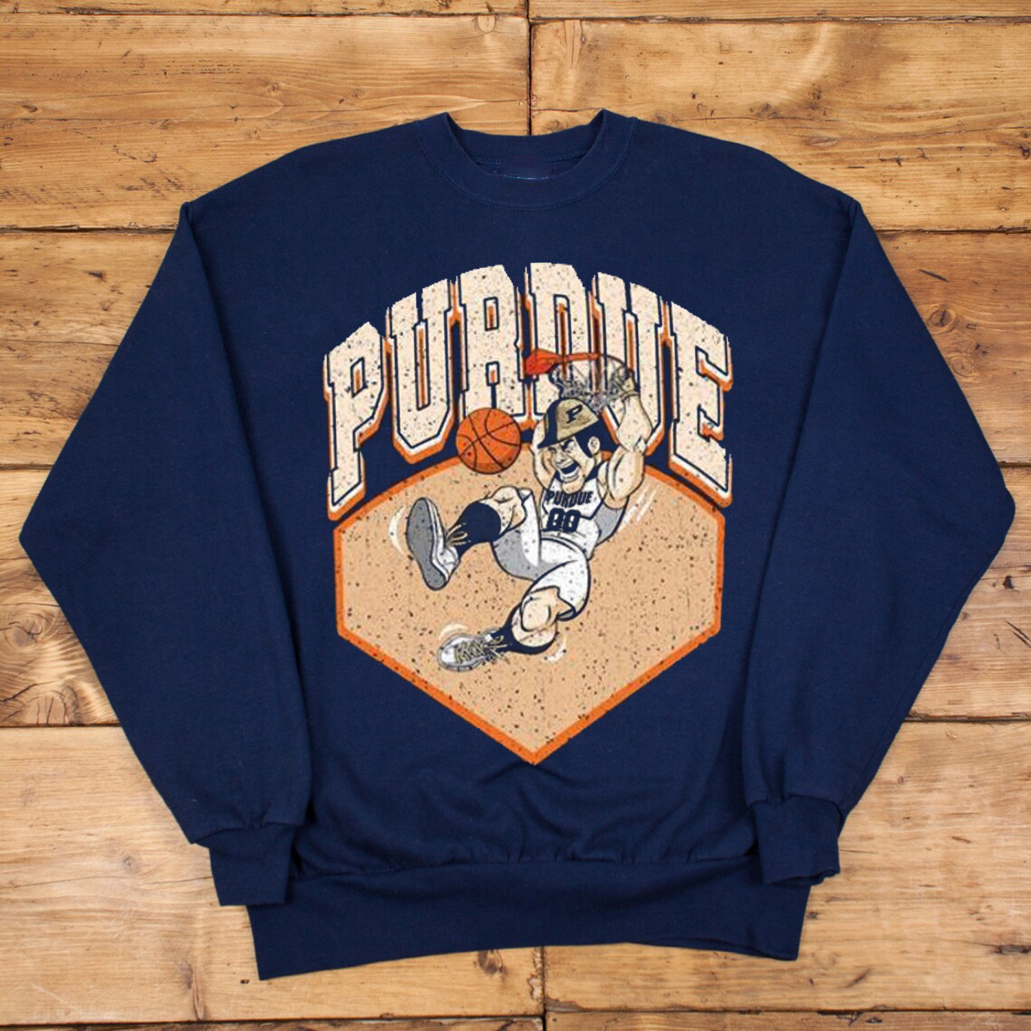 Retro Distressed Purdue Basketball Sweatshirt - Great for Fans