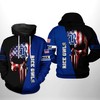 Rice Owls Ncaa Us Flag Skull All Over Print 3D Hoodie - All Over Print Zip Up Hoodie Men