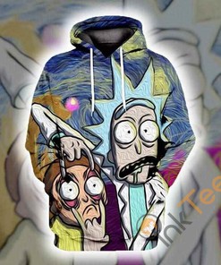 Rick And Morty Van Gogh All Over Print 3D Hoodie - 3D Print Hoodie Full Size