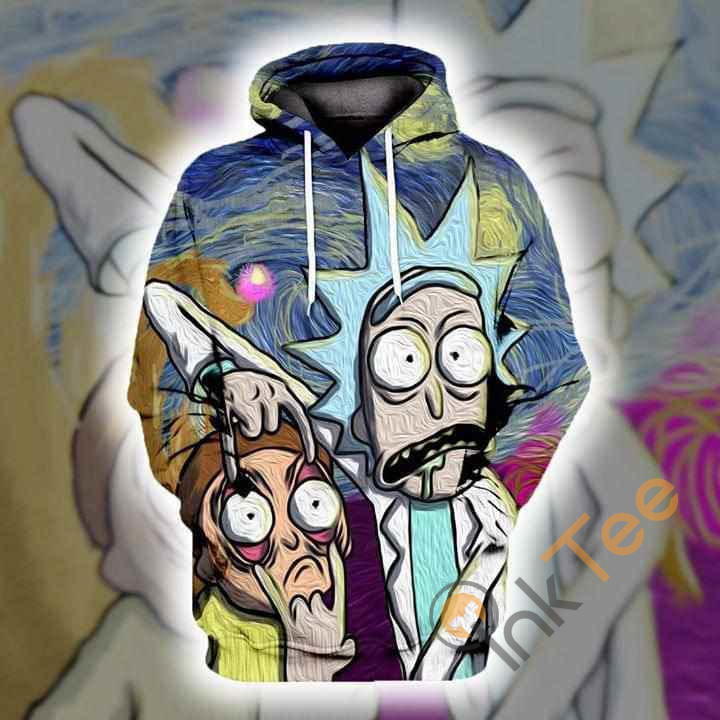 Rick And Morty Van Gogh All Over Print 3D Hoodie - 3D Print Hoodie Full Size