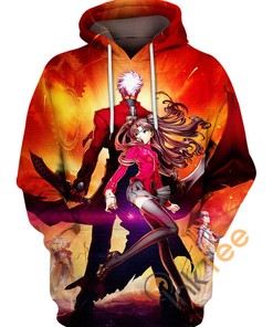Rin Tohsaka And Archer All Over Print 3D Hoodie - 3D Printed Hoodies