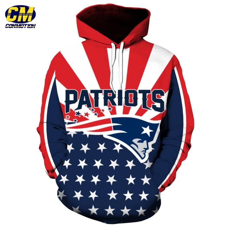 Root For American Football With Customized New England Patriots 3D Printed Hoodie!